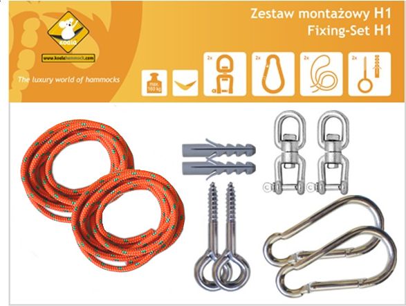 Koala Zestaw montażowy H1 do hamaków, pomarańczowy (koala/zh1_16)