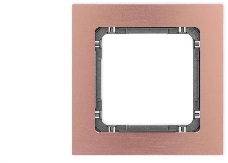 DECO Ramka uniwersalna pojedyncza - aluminium szczotkowane (ramka: kolor miedziany spód: grafitowy) 9-11-DRA-1