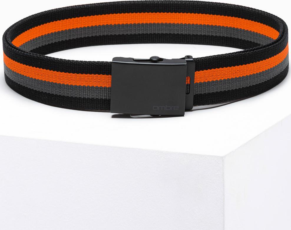 Ombre Pasek męski parciany - czarny A650