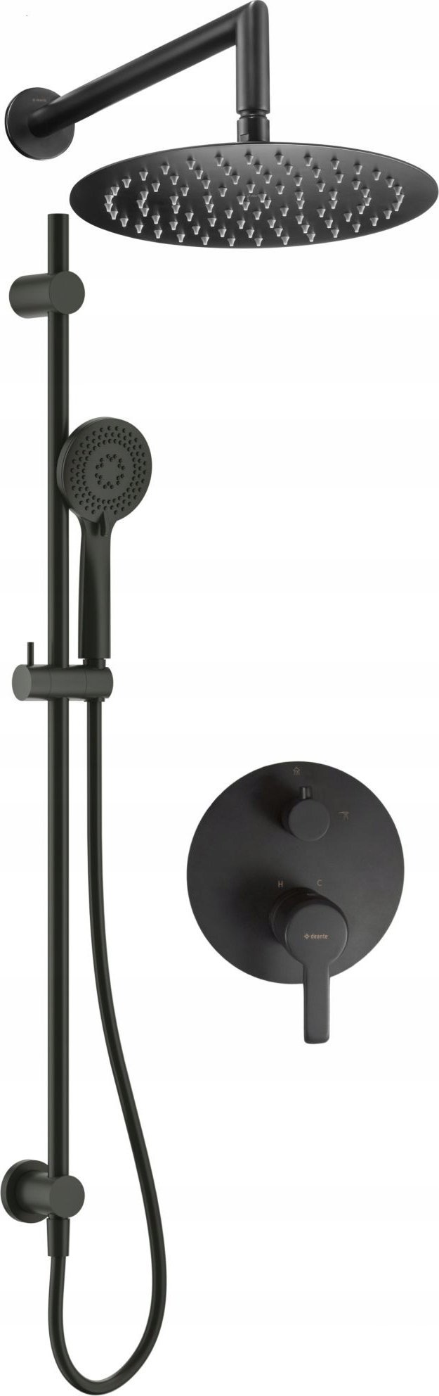 Deante Zestaw prysznicowy podtynkowy z drążkiem - z głowicą prysznicową