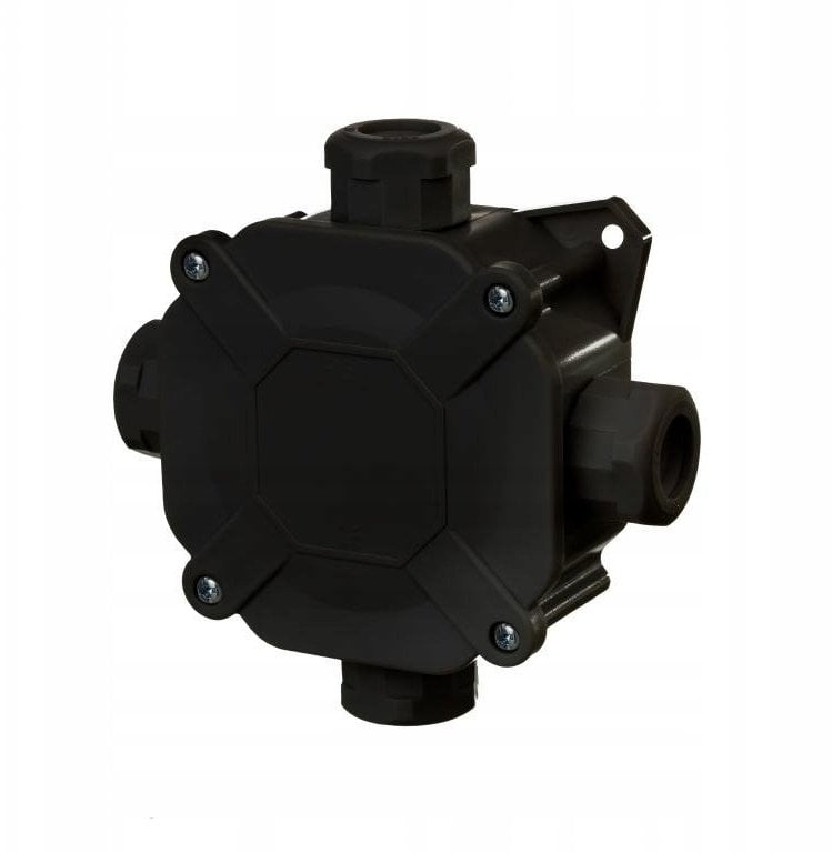 Puszka natynkowa hermetyczna 75X75X33 z wkładem 5x4/IP67/PG16 czarny 0298-09
