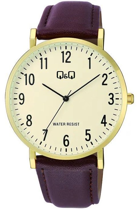 Zegarek QQ C43A-004P męski klasyczny żółta tarcza SLIM .
