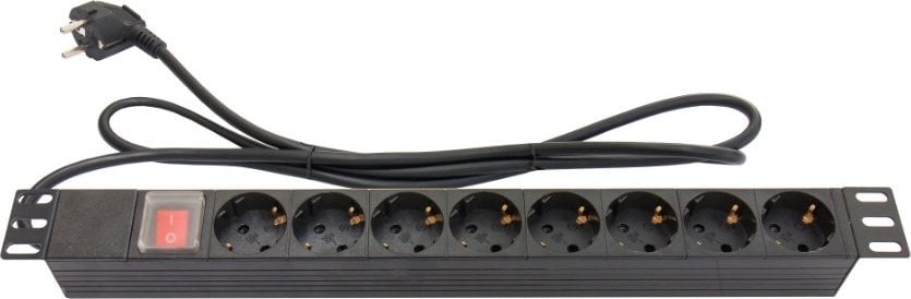 Kabel zasilający Alcasa Alcasa GC-N0076 rozgałęziacz 1,8 m 8 x gniazdo sieciowe Wewnętrzna Czarny