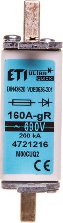 Eti-Polam Wkładka bezpiecznikowa NH00C 160A gR 690V M00CUQ2 004721216 - 004721216