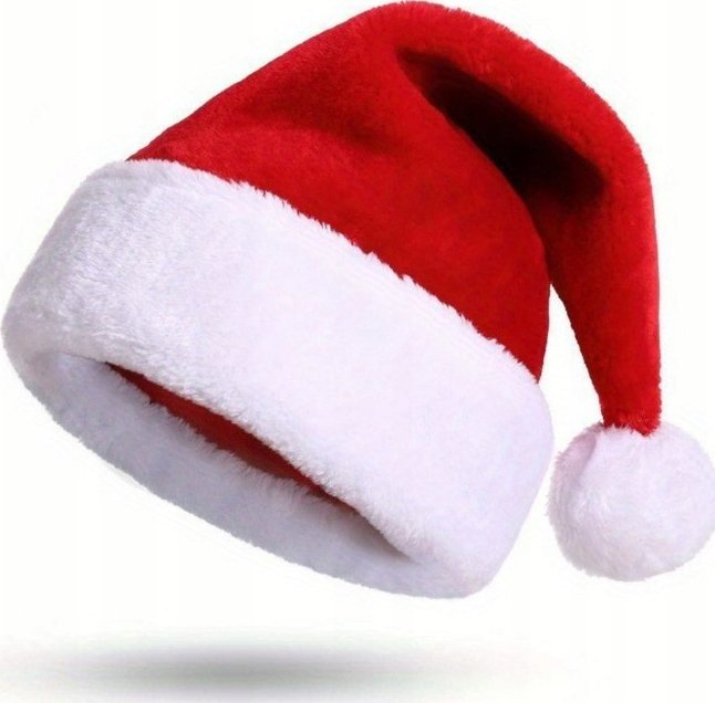 LeanToys Czapka Mikołaja Świąteczna Z Pomponem Czerwona 35 x 28 x 28cm LEAN Toys