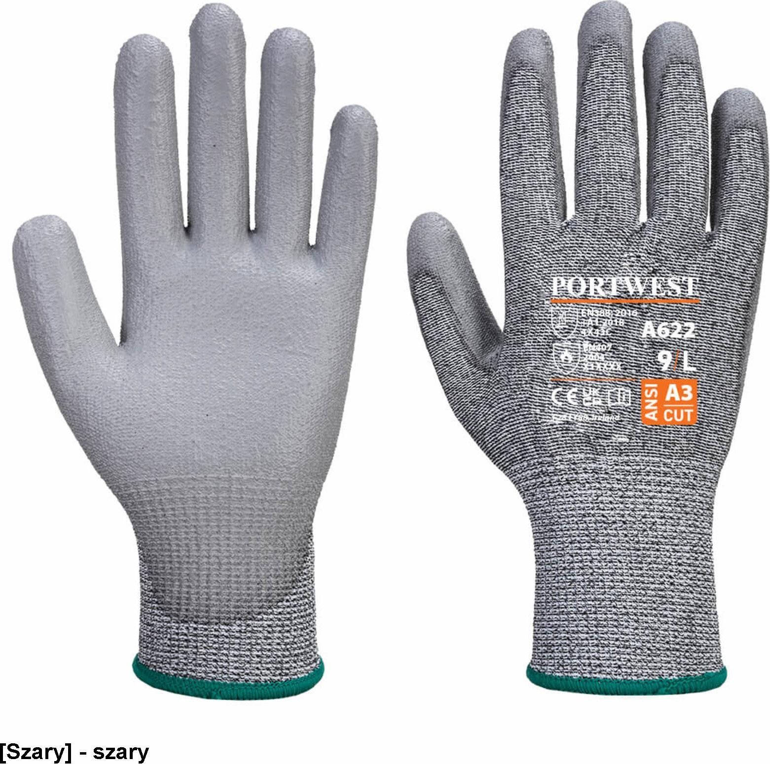 Portwest A622 - Rękawica antyprzecięciowa MR powlekana PU S