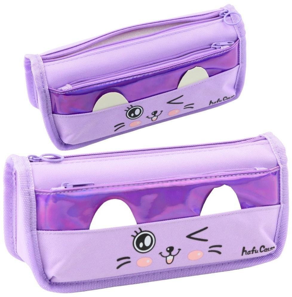 Piórnik szkolny Kot fioletowy 22cm