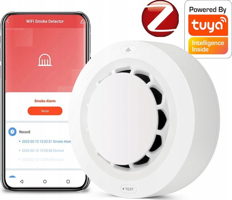 Czujnik Detektor Sensor Fotoelektryczny Dymu ZigBee TUYA Smart