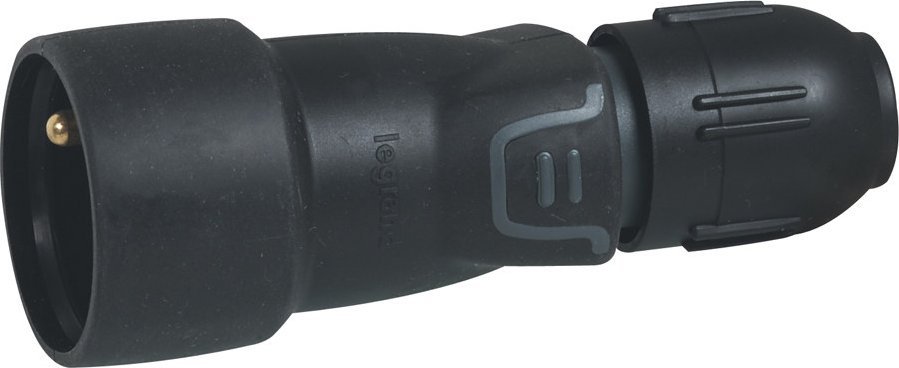 Legrand Gniazdo przenośne 2P+Z 16A IP44 czarne guma+dławnica