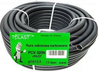 Pawbol Rurka karbowana peszel FI 18/13,5 PPL + pilot 50m