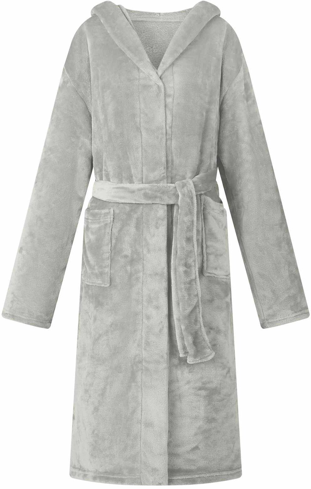 vidaXL Szlafrok z kapturem Szary xxl Flanela