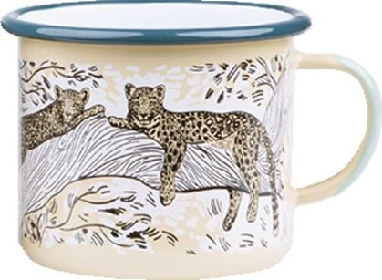 The Big 5 of Africa Kubek emaliowany Leopard żółty