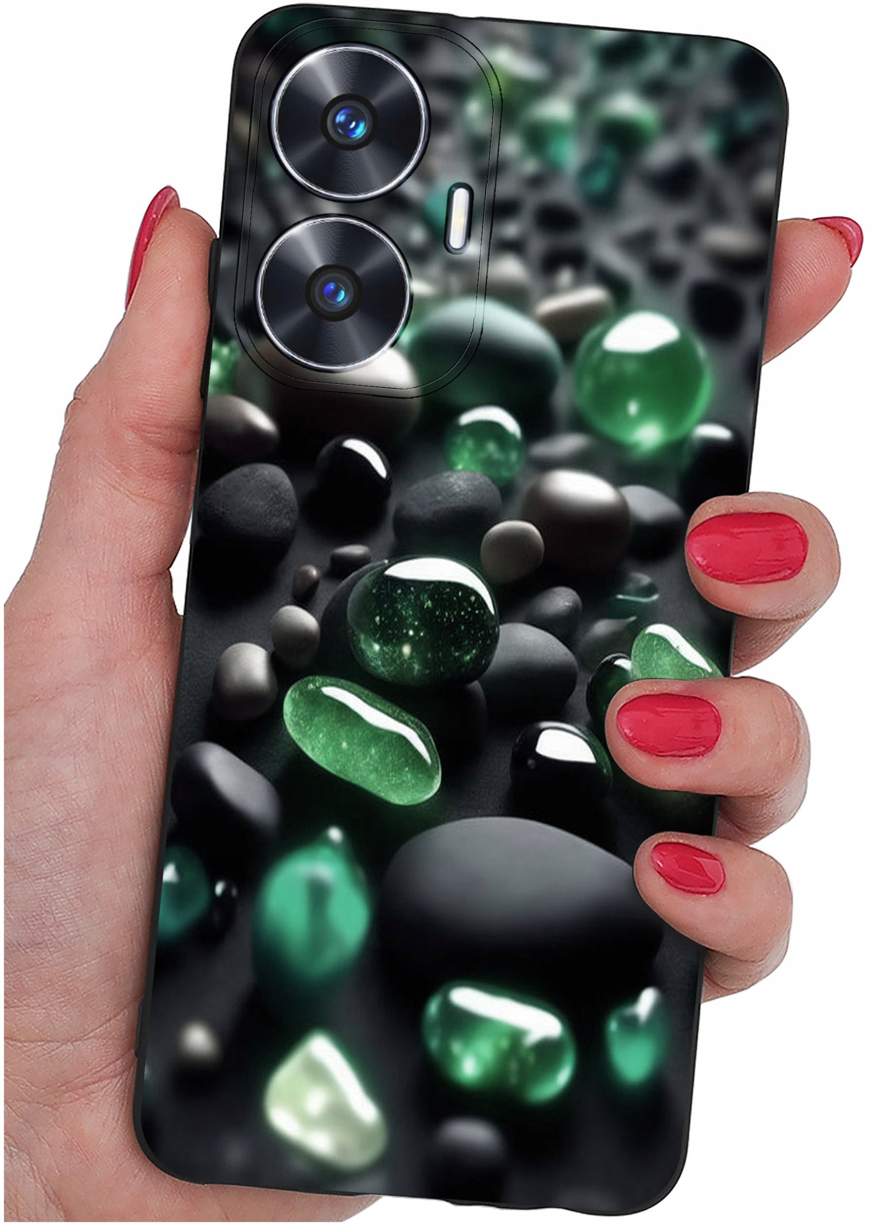 ETUI do Realme C55 WZORY |SILIKONOWE MATT CASE + SZKŁO 9H