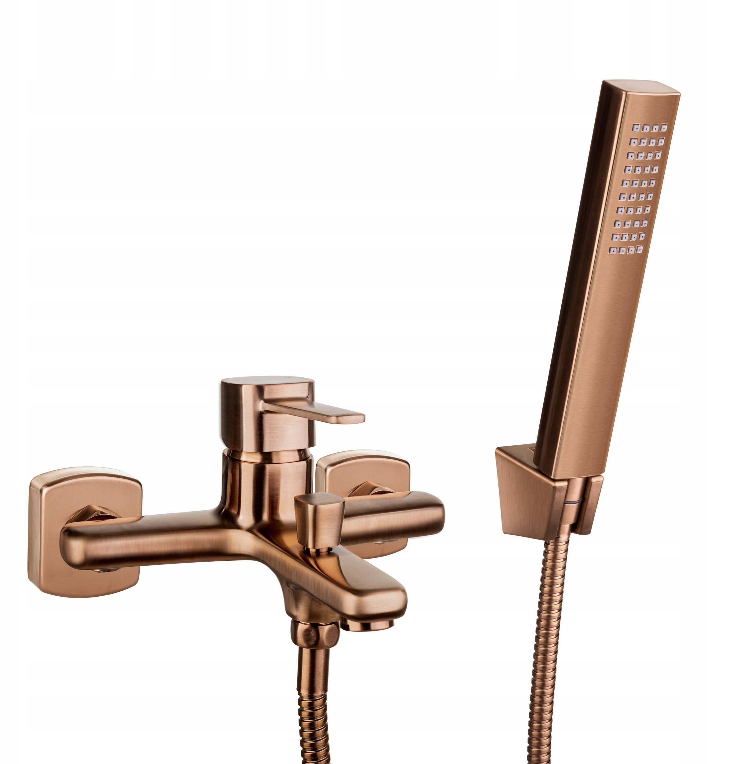INVENA GLAMOR bathroom faucet, copper color, with shower system