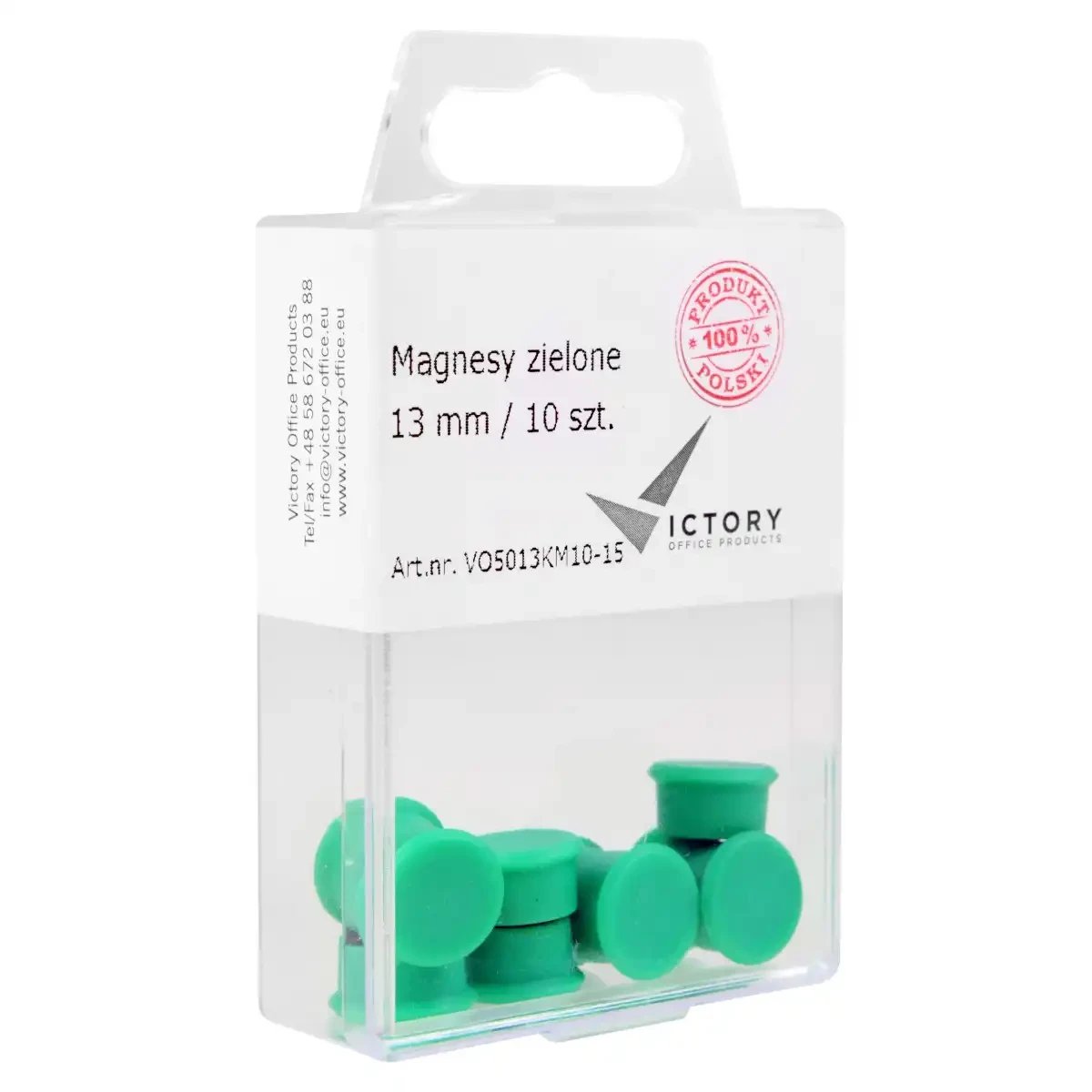 Victory Office Product MAGNESY VICTORY OFFICE 13MM 10 SZT. ZIELONE