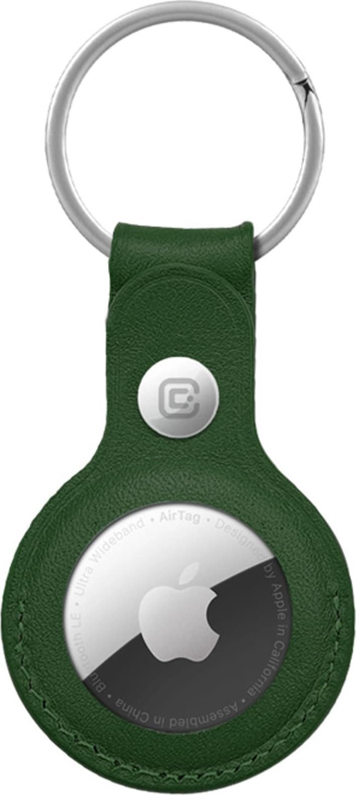 Crong Brelok Crong Leather Case with Key Ring Apple AirTag (zielony)