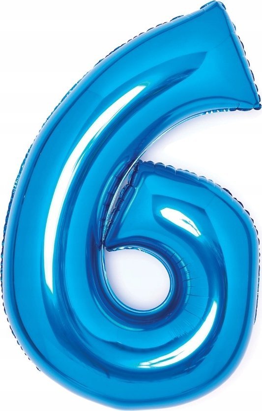 AMSCAN Balon foliowy cyfra 6 niebieska 46x66cm 9914056