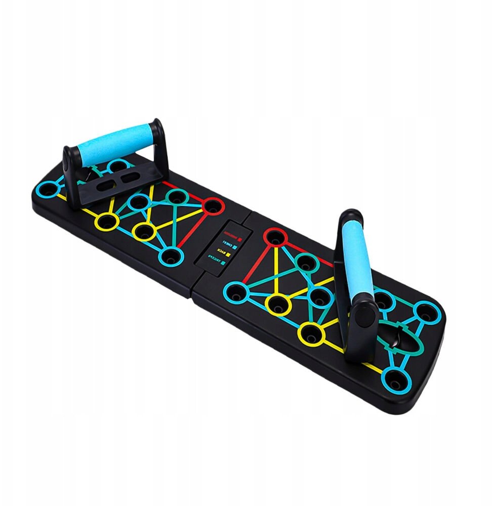 Deska uchwyty do pompek ćwiczeń PUSH UP wielofunkcyjna 16w1 + GUMY oporowe PB-2000