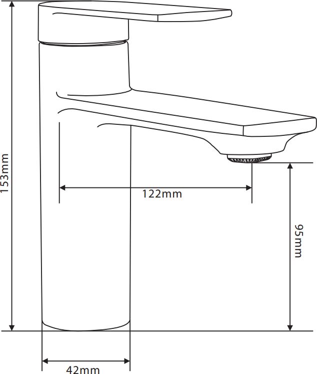 Bateria umywalkowa Mexen Zero stojąca chrom