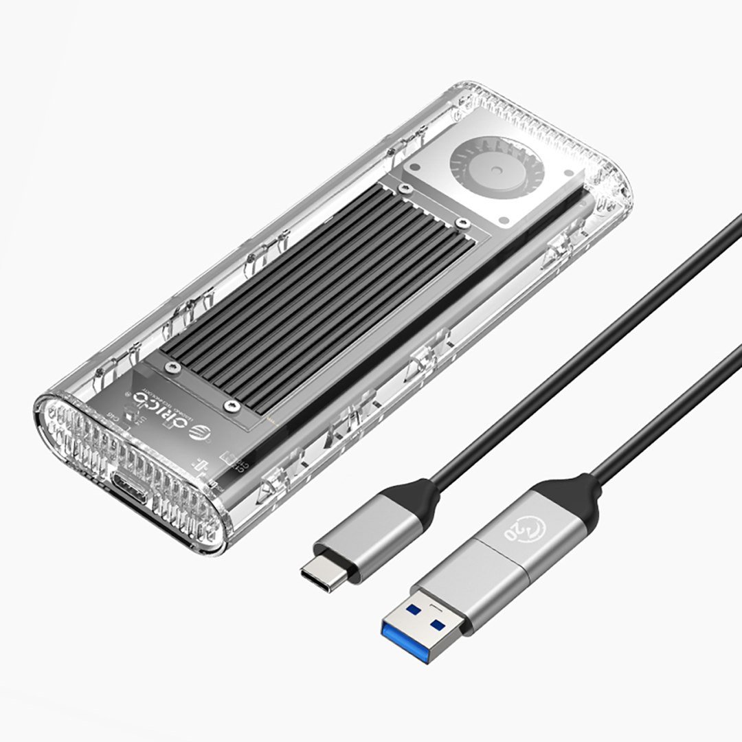 Kieszeń obudowa na dysk TCM2-G20 M.2 NVME USB-C 3.2 20Gb/s - srebrno-przezroczysta ORICO