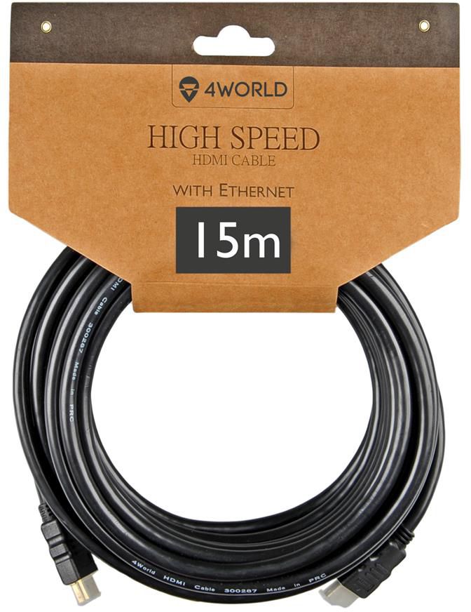 Kabel 4World HDMI - HDMI 15m czarny (10348)