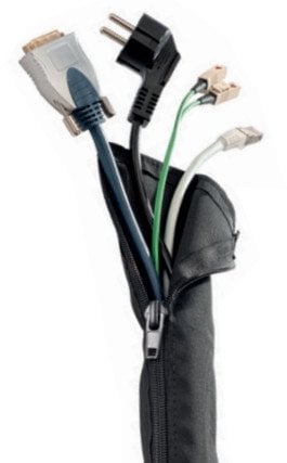 HAGOR KSR 2 Meter Schwarz - 45mm Kabelsocke mit Reissverschluss Laenge 2 Meter Weite 45mm