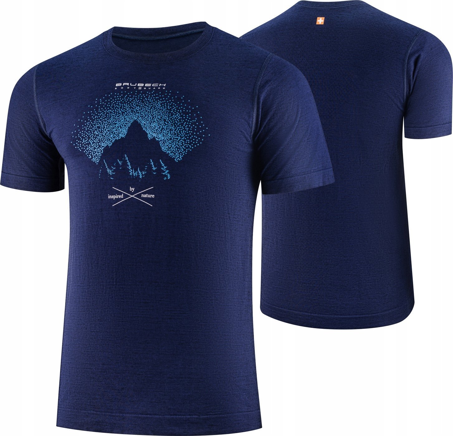 Brubeck SS1265M Koszulka męska z krótkim rękawem OUTDOOR WOOL PRO ciemnoniebieski M - GÓRY 12