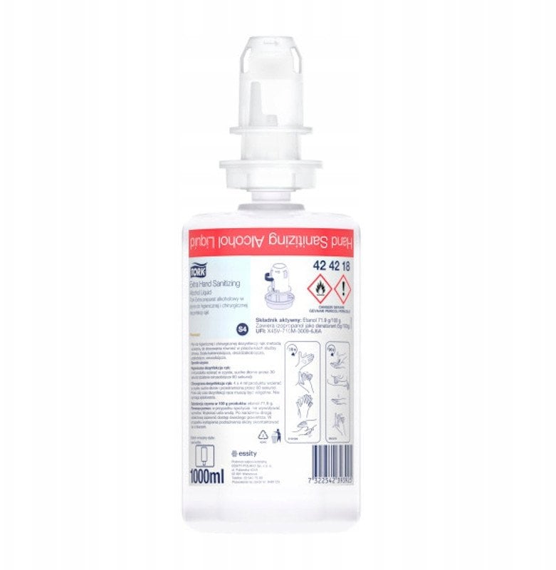 Tork Ekstra Płyn do higienicznej i chirurgicznej dezynfekcji rąk 1 l