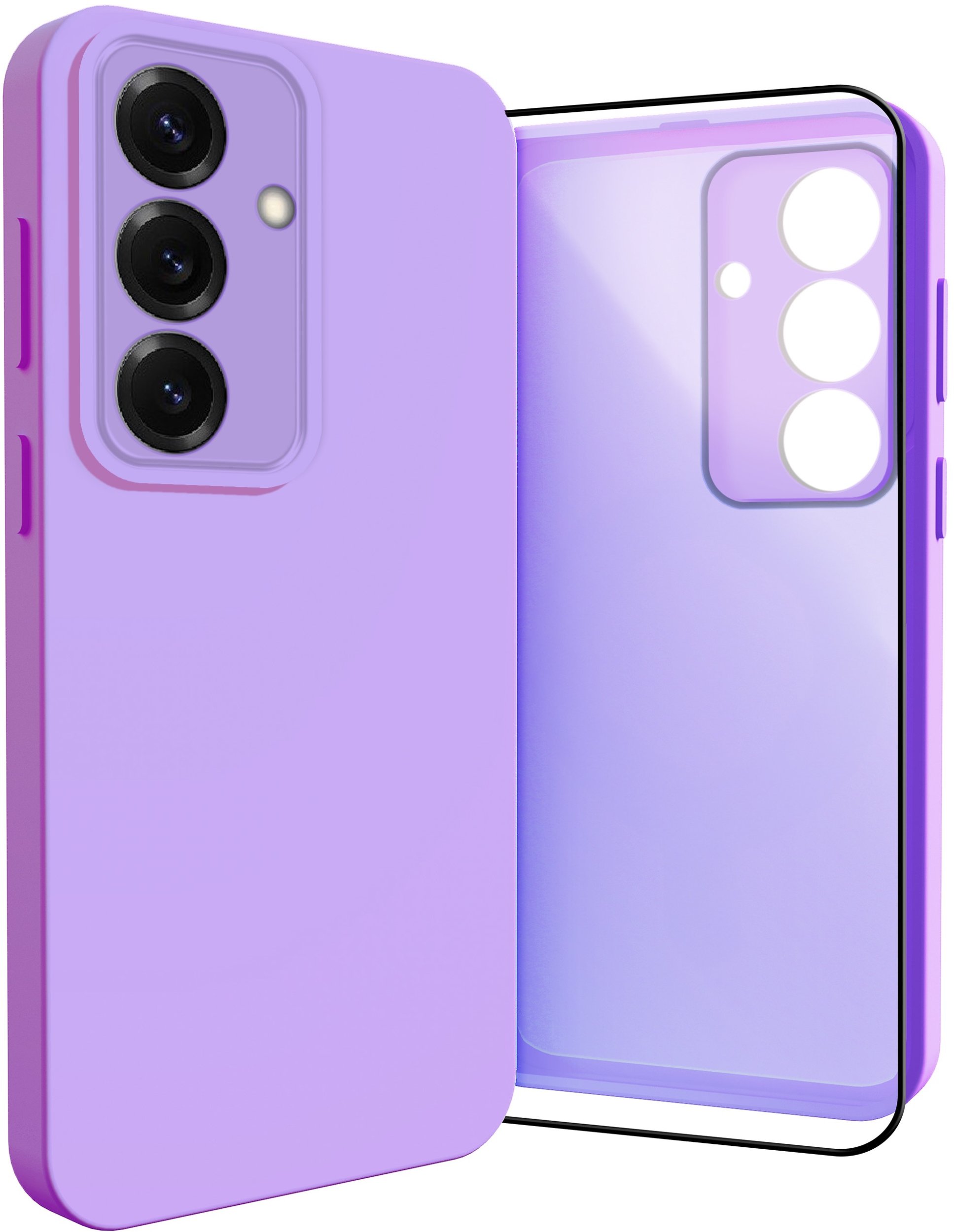 Etui do Samsung Galaxy S25 (Osłona Kamery, Fioletowe, Plecki) Szkło 9H