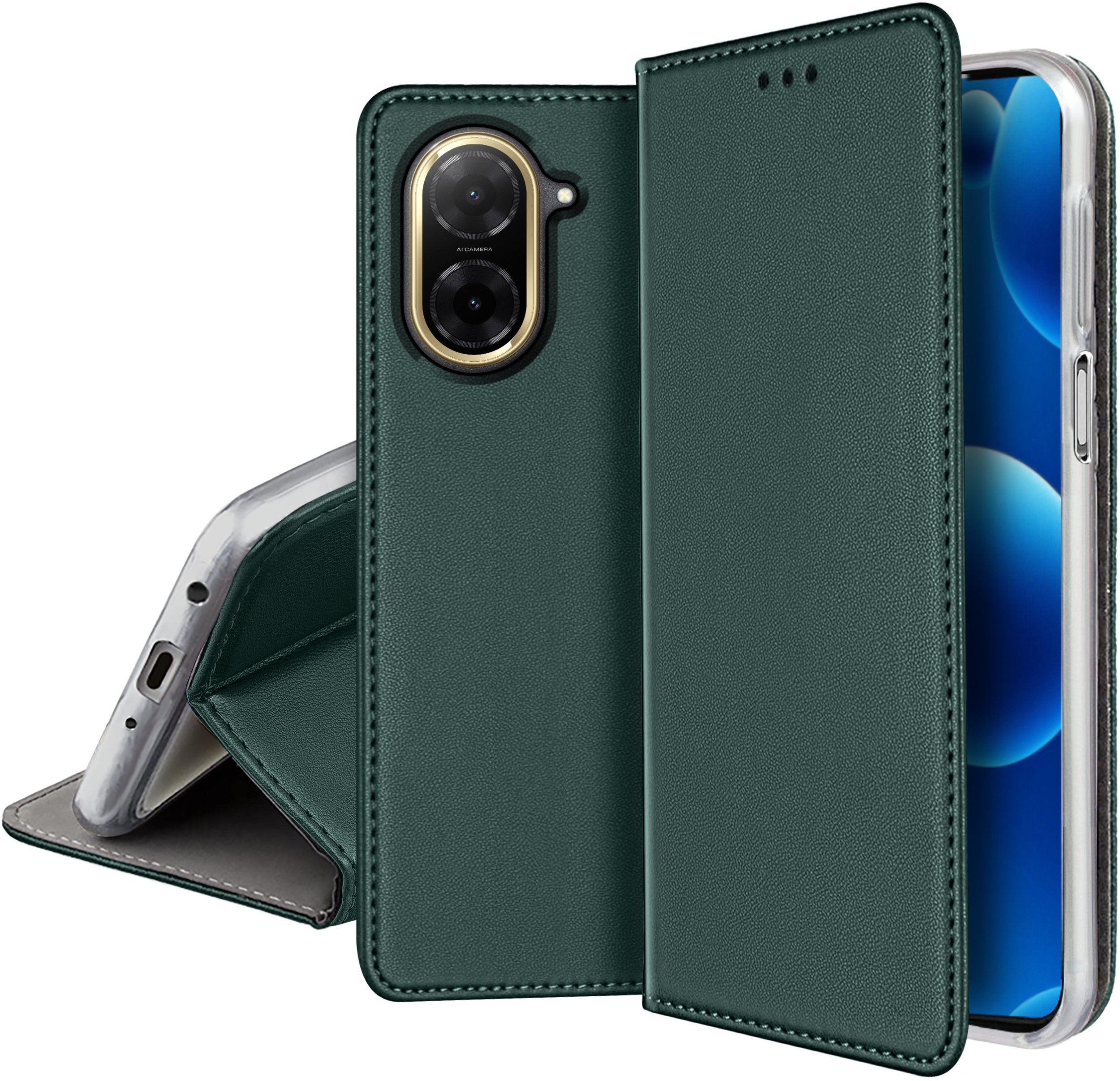 Etui Skórzane Zamykane MAGNETYCZNE CASE do Xiaomi Redmi A5 + SZKŁO