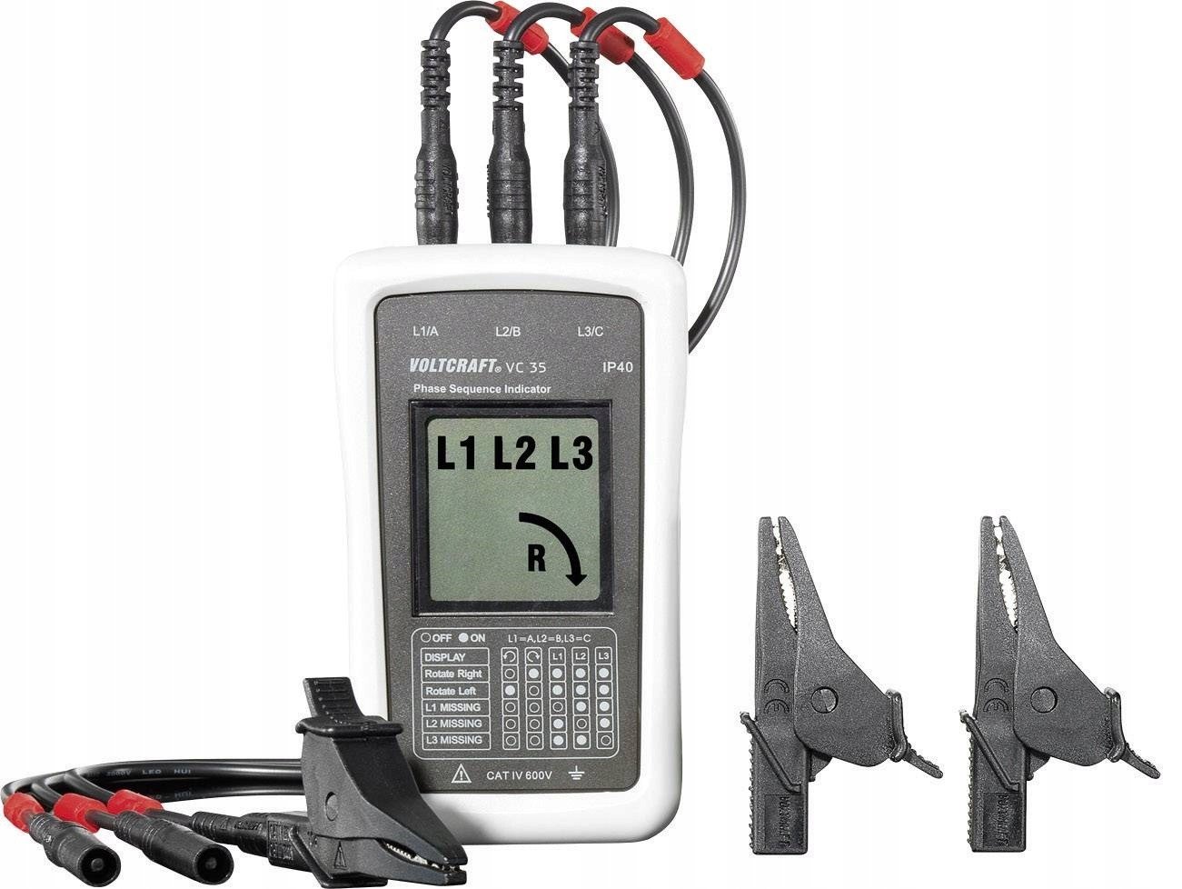 Tester kolejności faz VOLTCRAFT VC35, CAT IV 600 V 1017868