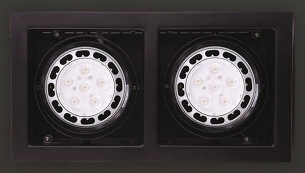 MAXlight Wpust podtynkowy prostokątny czarny Maxlight MATRIX II H0049