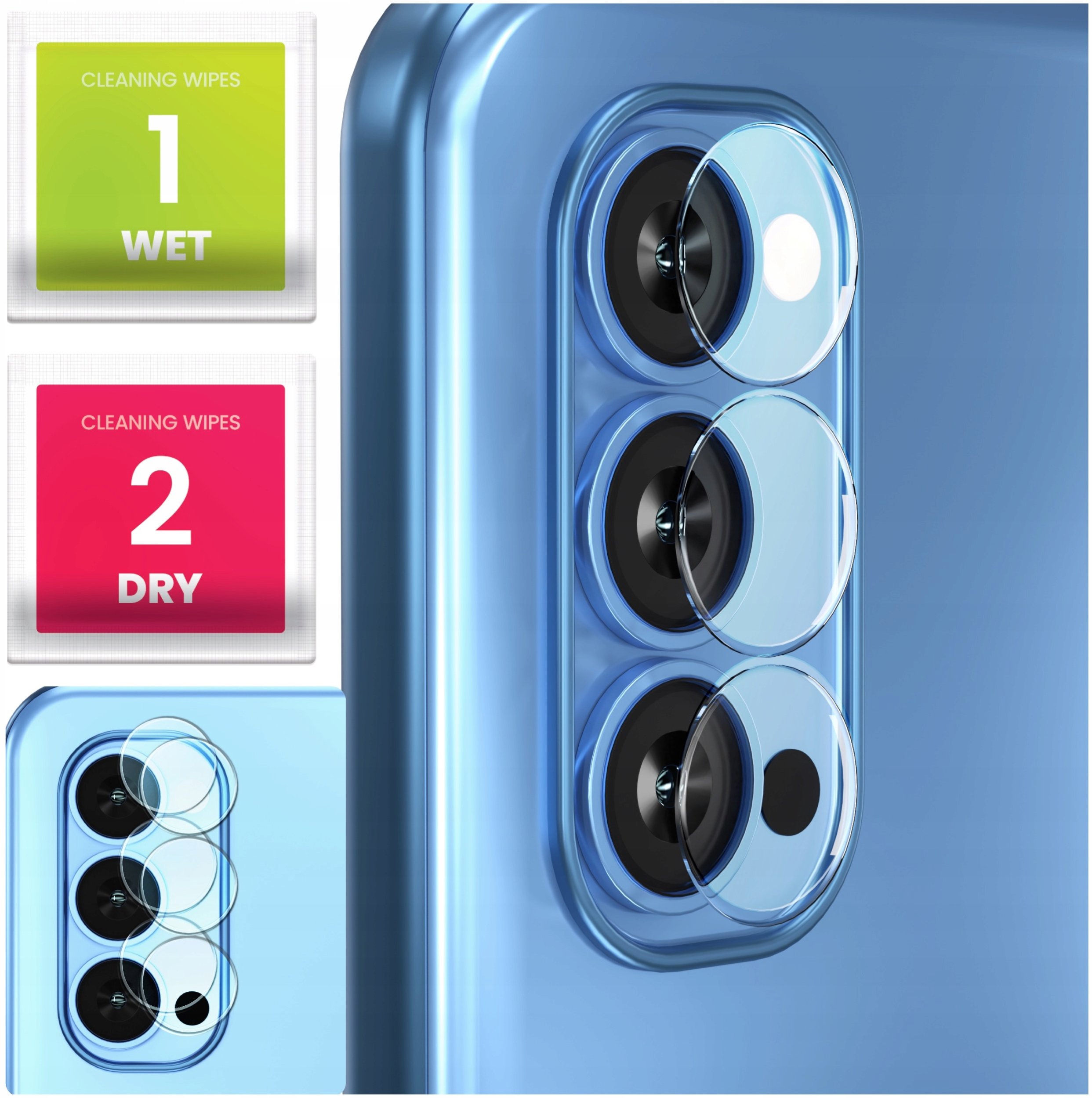 2-PAK Szkło Na Aparat Do Oppo Reno4 (Hartowane, Ochronne, Na Obiektyw, 9H)