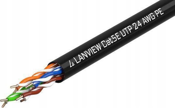 Lanview Lanview LVN122149 kabel sieciowy Czarny 305 m Cat5e U/UTP (UTP)