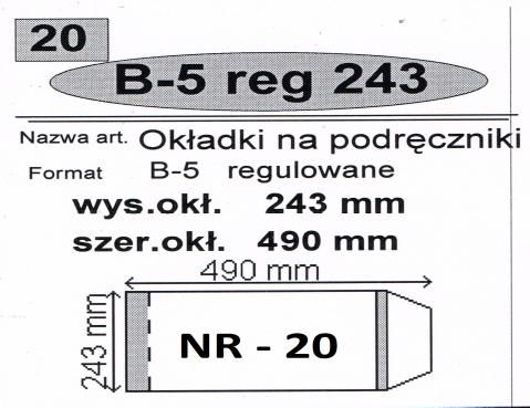 Narnia Okładka na podr B5 regulowana nr 20 (50szt) (247067)