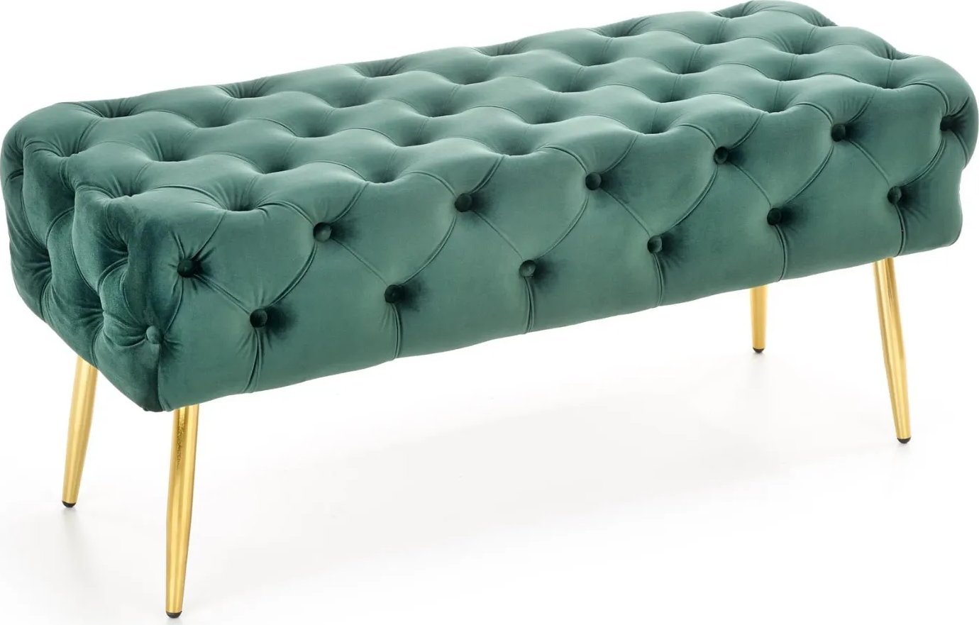Halmar Ławka ATHENA VELVET ciemno zielona/złota HALMAR