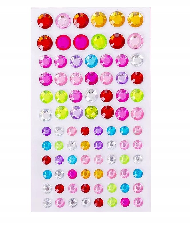 Diamenciki diamenty naklejki na twarz kryształki 3D okrągłe różne wielkości