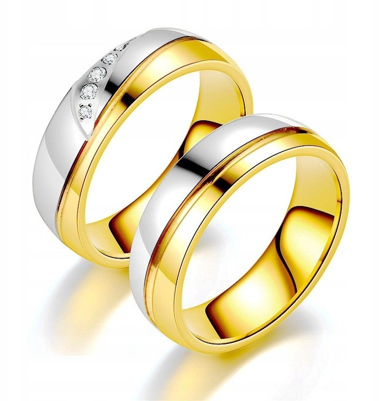 PIĘKNA OBRĄCZKA ŚLUBNA PIERŚCIONEK 316L STAL r.22