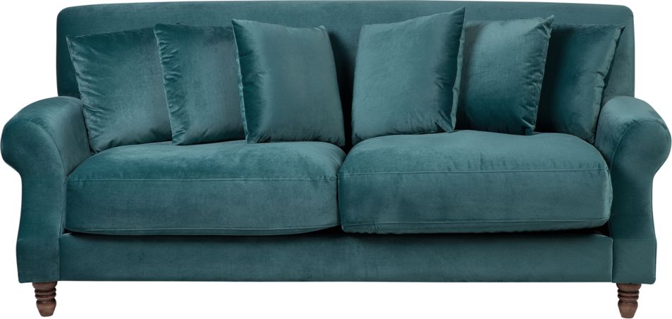 Beliani Sofa 3-osobowa welurowa lazurowa EIKE