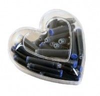 Cresco Naboje do piór niebieskie 50 sztuk Serce (274546)