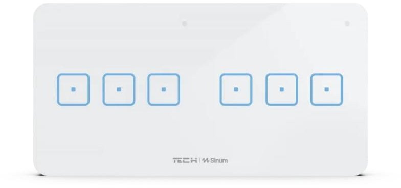 Przewodowy włącznik sześciopolowy biały WSS-33M Tech Sterowniki
