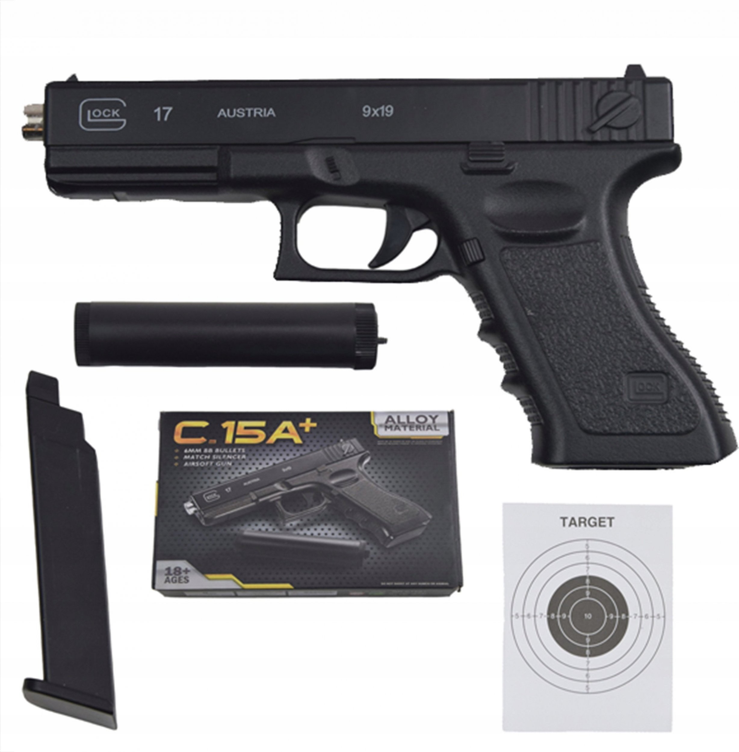 Skleplolki Pistolet metalowy replika ASG + 5x800kulki