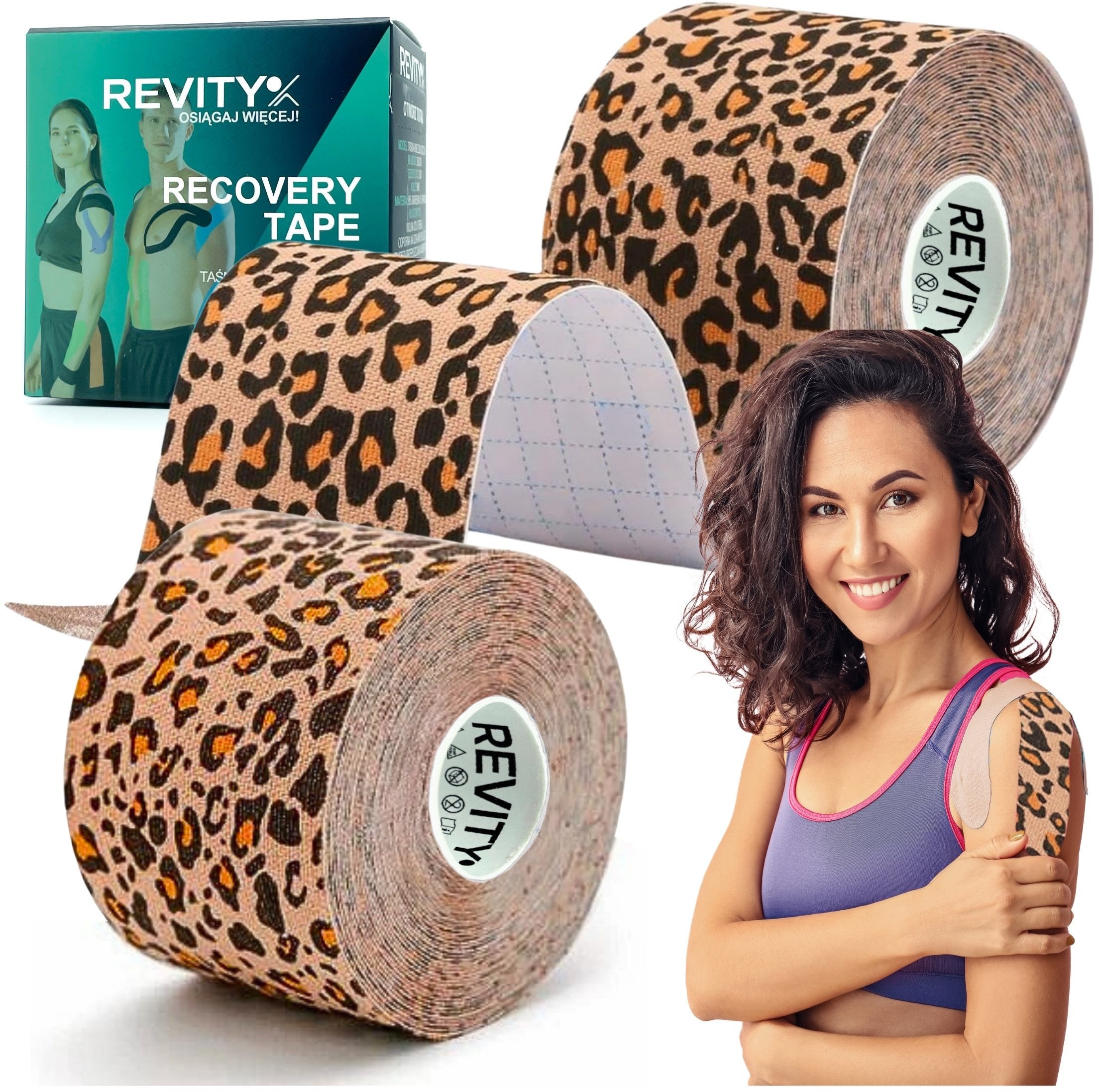 Taśma kinezjologiczna Revity kinesiology tape 5 cm x 5 m plastry medyczne 1 szt.