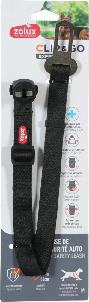 ZOLUX Pas samochodowy dla psa do szelek CLIP&GO M
