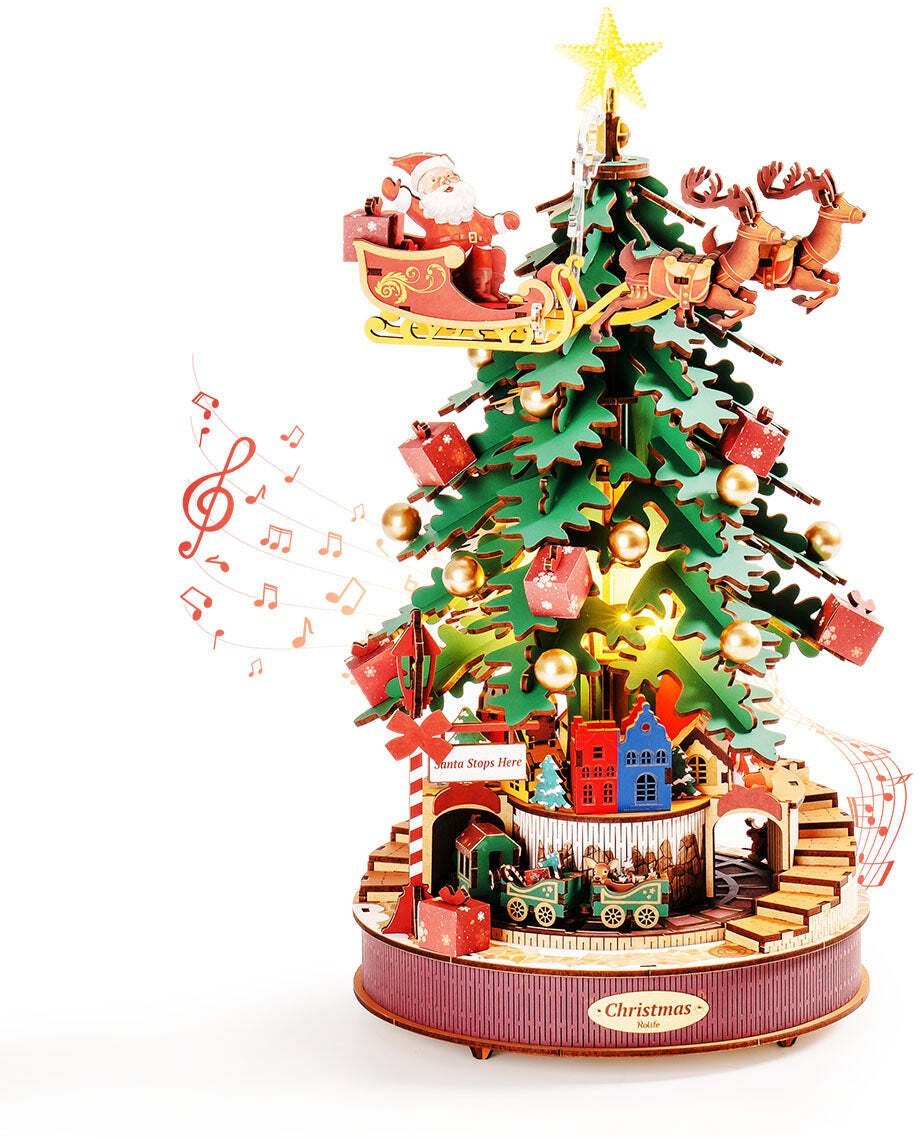 SFD RoboTime 3D drewniana układanka do muzycznych skrzynek choinkowych