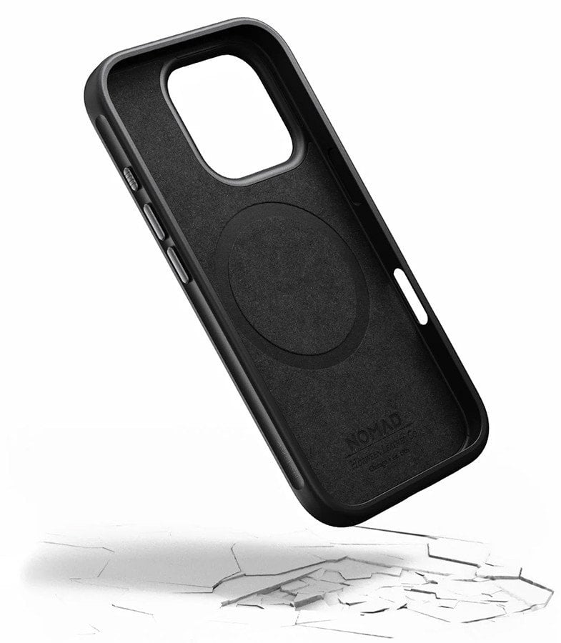 Nomad Modern Leather case, green chrome - iPhone 16 Pro Max