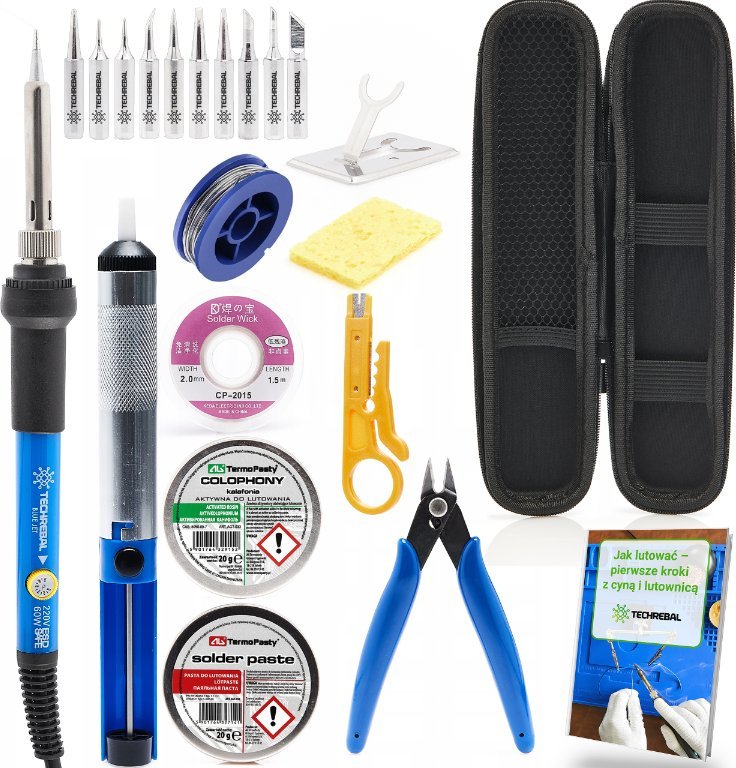 Lutownica Precyzyjna 60W Zestaw w Etui Poradnik Akcesoria Lutownicze 17 XL
