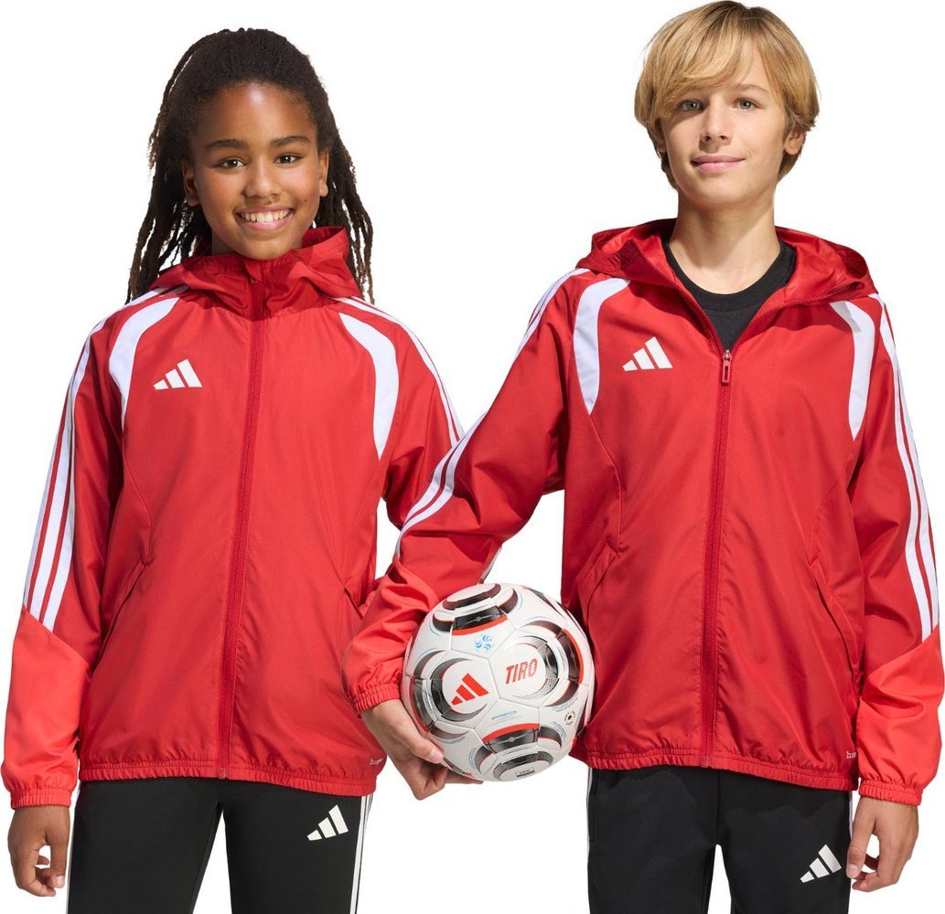 Kurtka dla dzieci adidas Tiro 26 Competition All Weather czerwona KB0155 152cm
