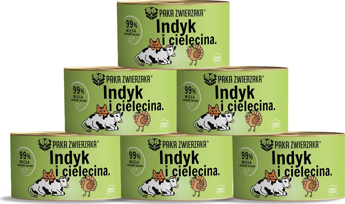 Paka Zwierzaka Paka Zwierzaka- karma mokra Indyk i cielęcina 6x200g