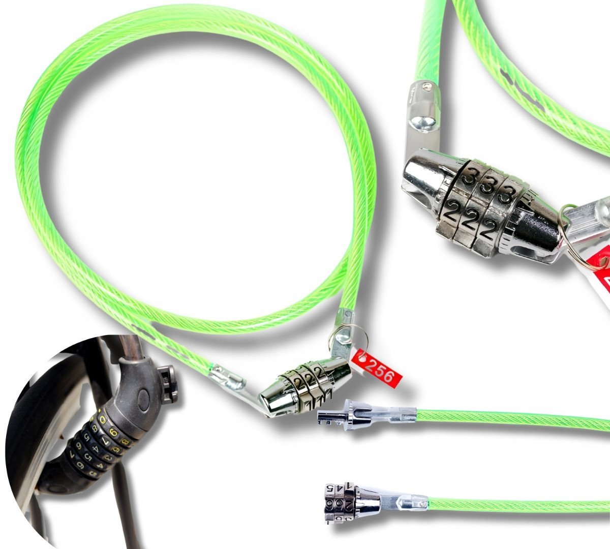 Zapięcie rowerowe z zamkiem szyfrowym linka